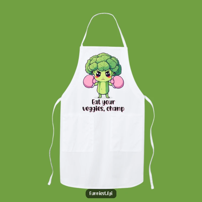 Funny Broccoli Boxer Apron: Cook with Veggie Power and Humor