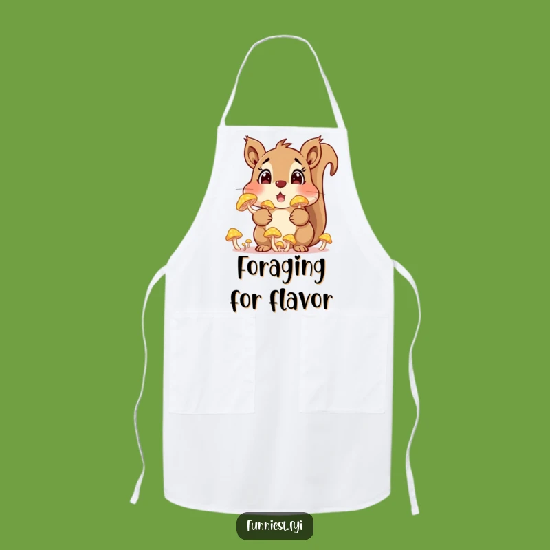 Funny Squirrel Mushroom Apron - Kitchen Fun with Forest Finds