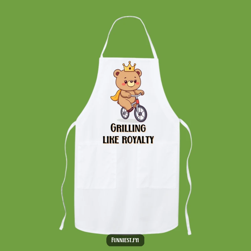 Funny Bear Unicycle Apron - Cook with Royal Absurdity
