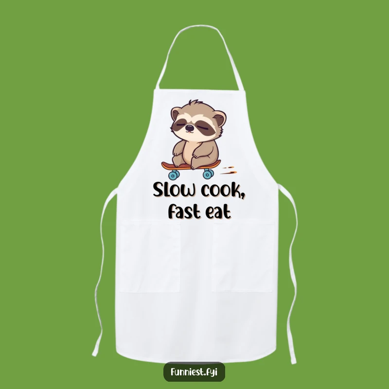 Funny Sloth Skateboard Apron: Hilarious Kitchen Wear for Speedy Cooks