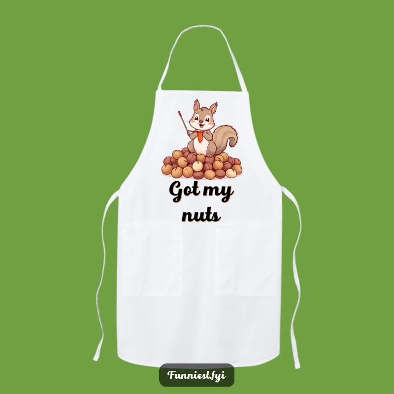 Funny Squirrel Nut Champion Apron - Triumphant Banner Squirrel Kitchenware Funny Gift