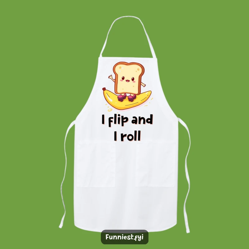 Funny Toast Roller Skates Apron - Hilarious Culinary Protection & Gift