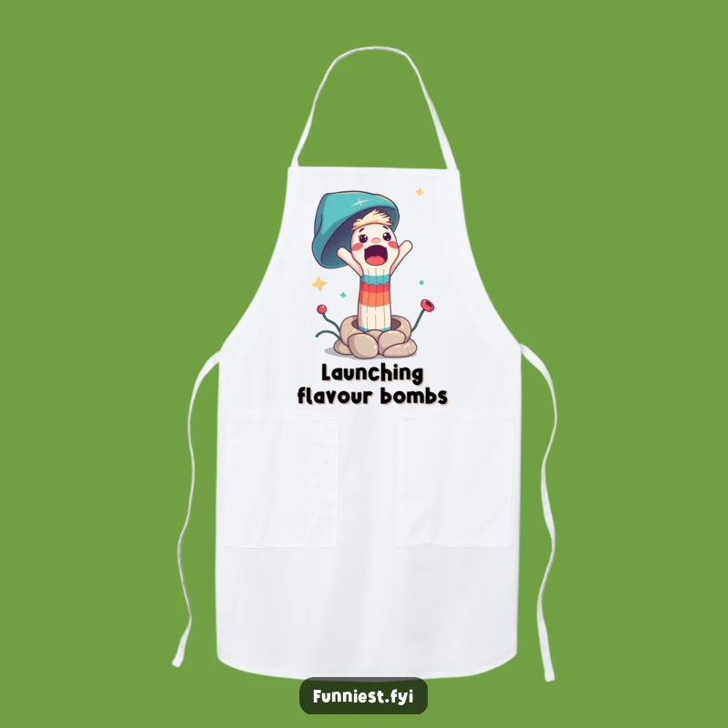 Funny Surprised Sock Puppet Spring Launch Apron: Cook Up Some Laughs!