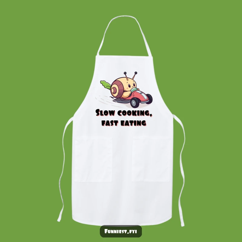 Funny Snail Chef Apron, A Humorous Kitchen Accessory for Determined Cooks