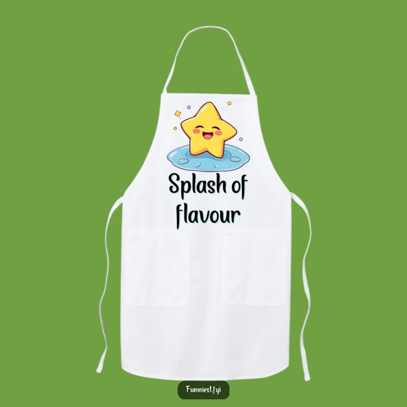 Funny Laughing Star Puddle Splash Apron: Cook with Giggle-Worthy Style!