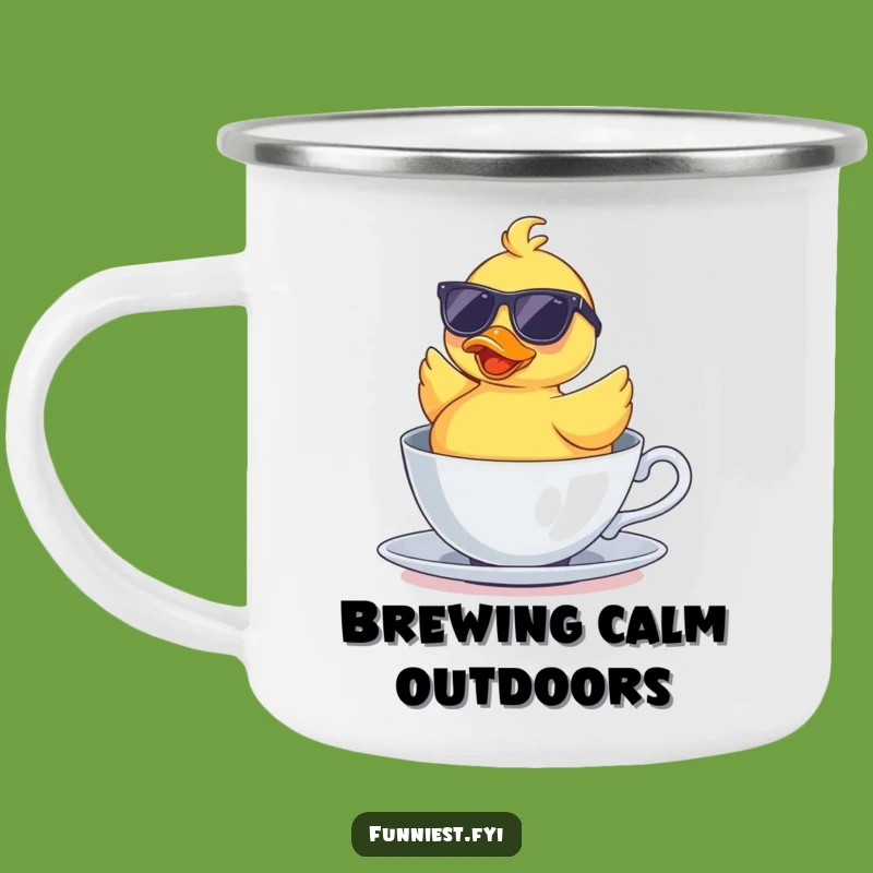 Funny Rubber Duck Upside Down Camping Mug - Hilarious Outdoor Quack Gift