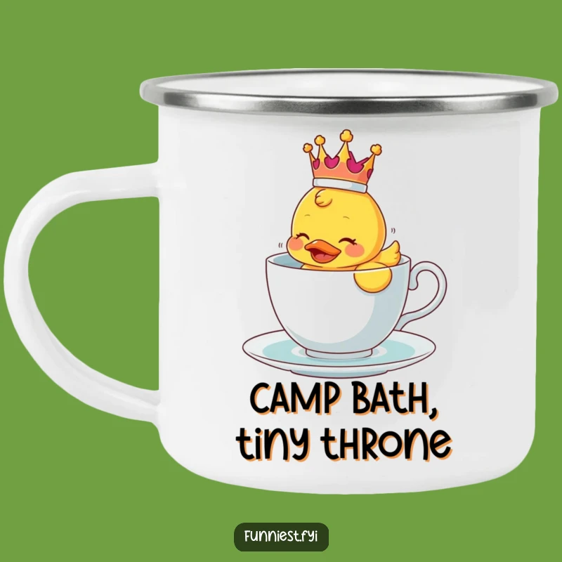 Funny Crowned Ducky Camping Mug - Outdoor Adventure & Royal Humor