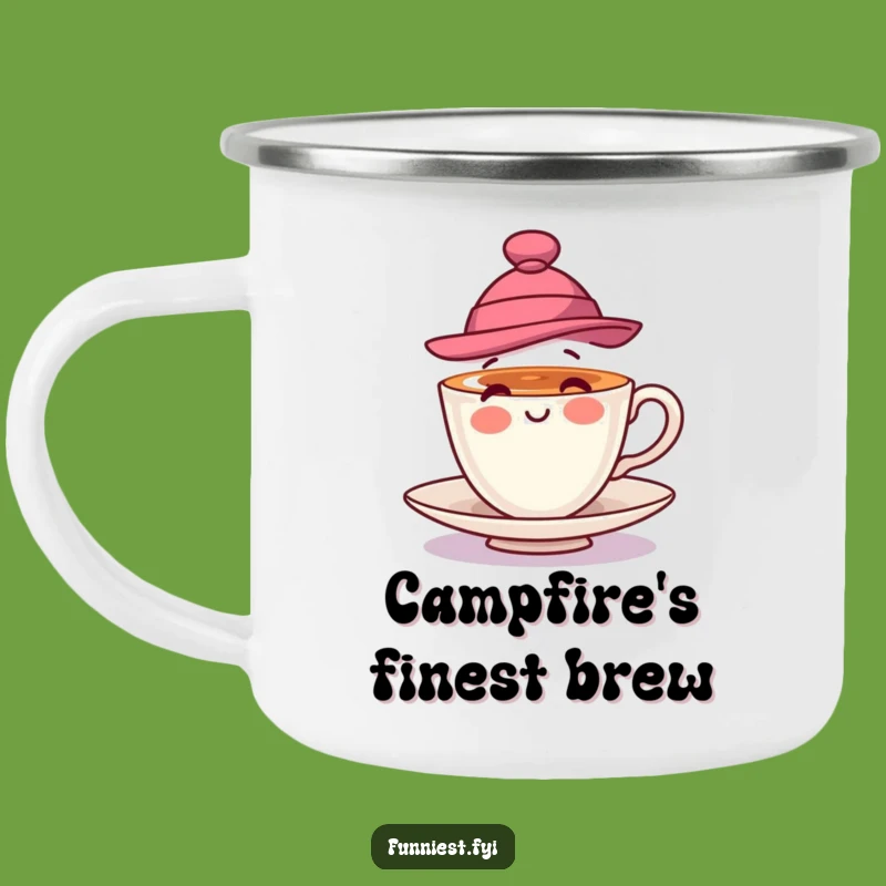 Funny Teacup Hat Camping Mug: Sip in Style Outdoors