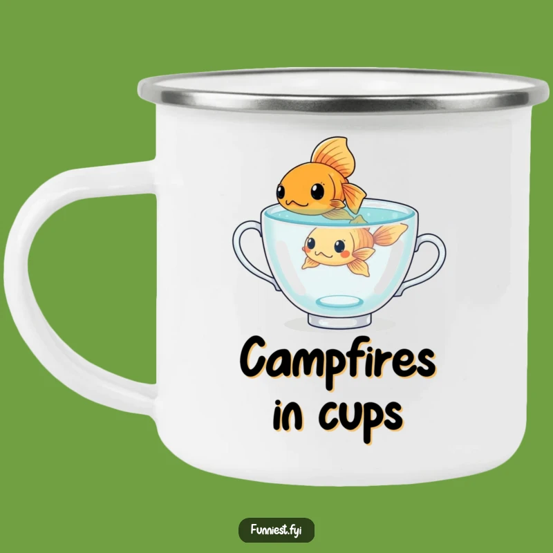 Funny Goldfish Teacup Camping Mug: Adventurous Spirit, Ideal Funny Gift