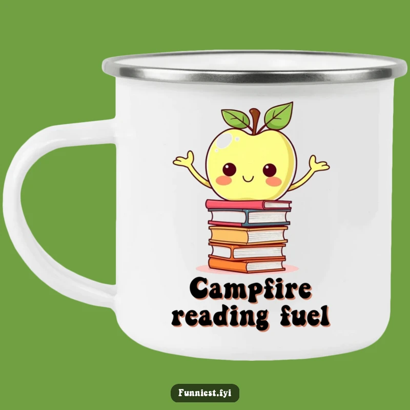 Funny Apple Books Camping Mug: Enjoy Drinks with Hilarious Academic Charm