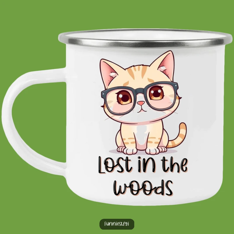 Funny Cat Glasses Camping Mug: Trailside Specs, Rugged Funny Gift