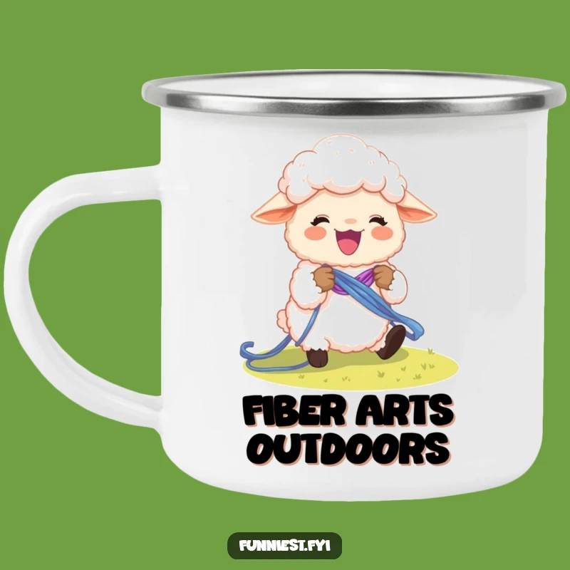 Funny Sheep Rainbow Knit Camping Mug: Whimsical Drinkware for Outdoor Crafters