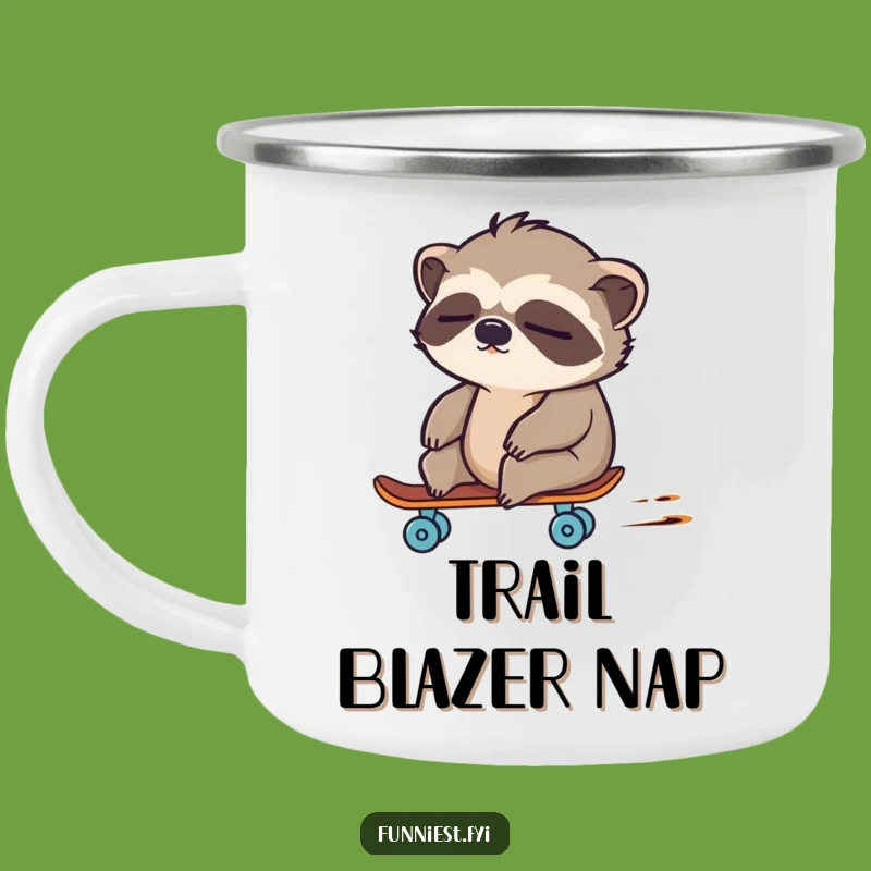 Funny Sloth Skateboard Camping Mug: Hilarious Drinkware for Unexpected Adventures