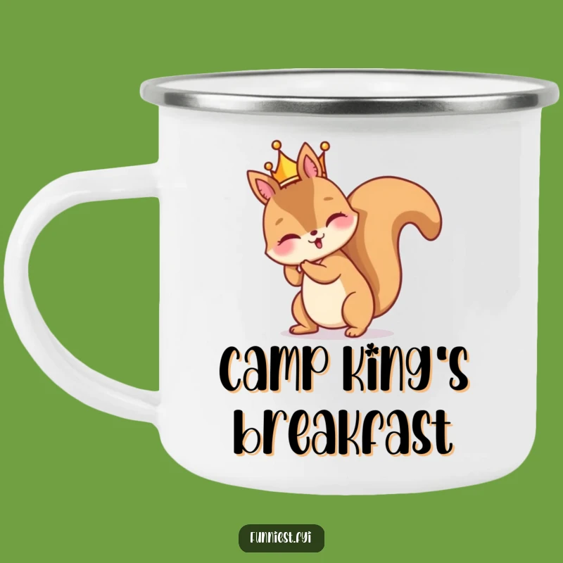 Funny Squirrel Camp Crown Mug - Rugged Royalty for the Trail