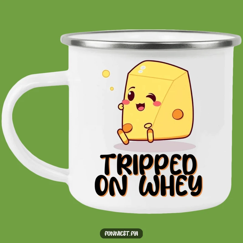 Funny Talking Cheese Camping Mug: Clumsy Wedge for Humorous Outdoor Sips