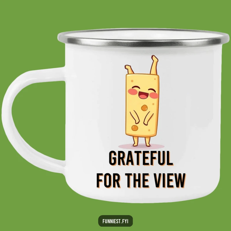 Funny Cheese Handstand Camping Mug - Giggling Wedge Outdoor Cup Gift