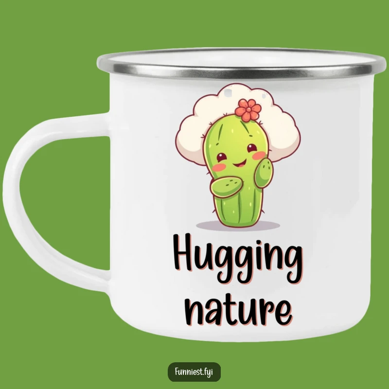 Funny Cactus Cloud Hug Camping Mug: Adventure Fuel for Dreamers
