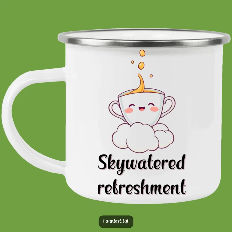 Funny Teacup Cloud Camping Mug: Whimsical Drinkware for Outdoor Fun