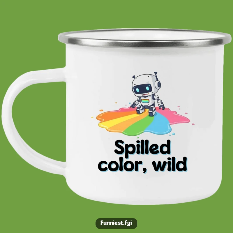 Funny Robot Campfire Mug, A Hilarious Outdoor Companion for Artistic Adventures