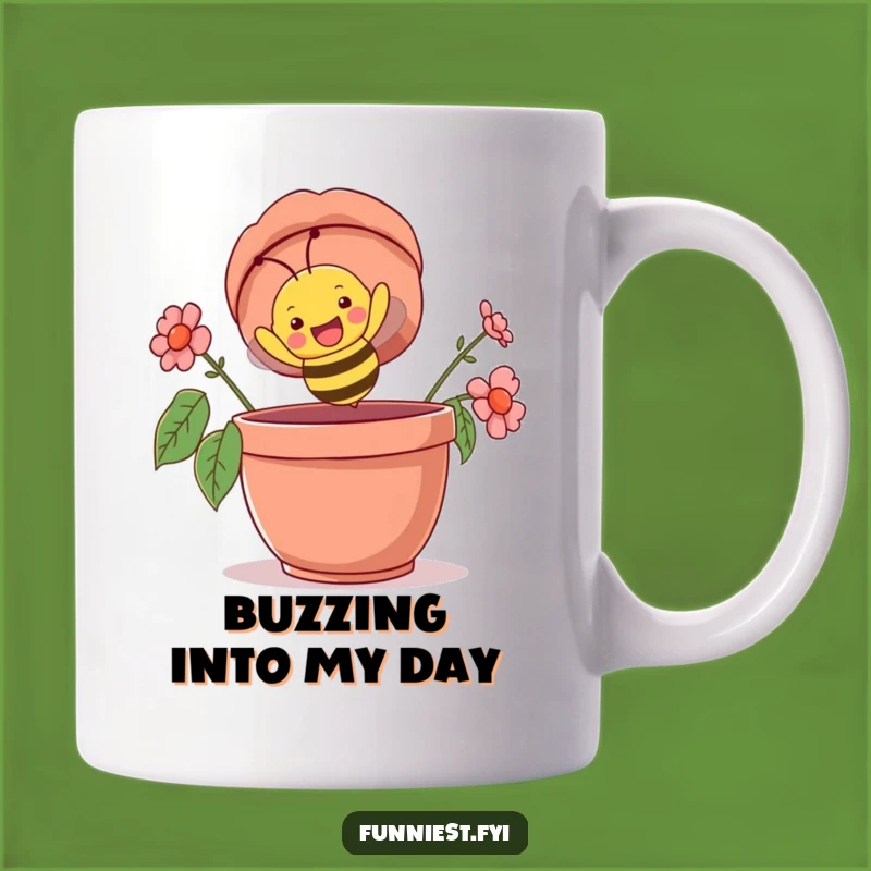 Funny Bee Flowerpot Mug, A Hilarious Gift for Gardeners and Bee Lovers
