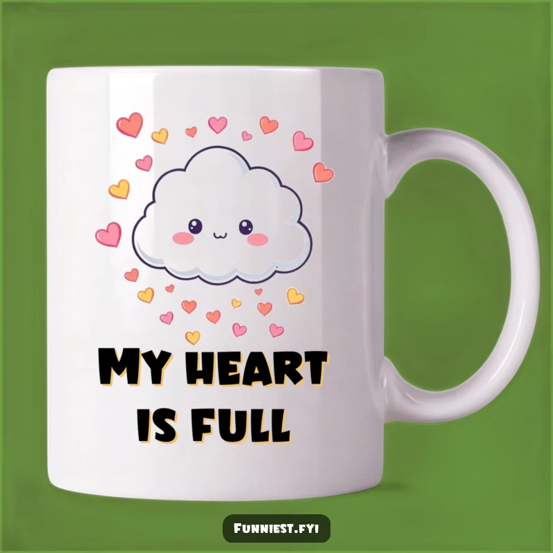 Funny Cloud Raining Hearts Mug - Adorable & Cheerful Gift for Cloud Lovers