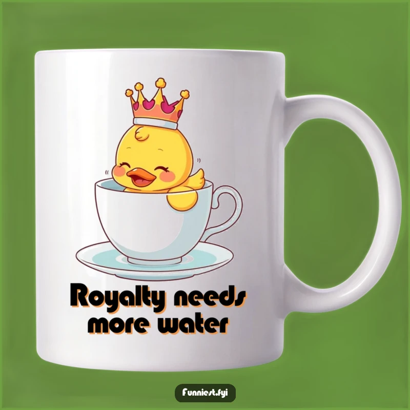 Funny Rubber Ducky Crown Teacup Mug - Hilarious Bath Time Gift