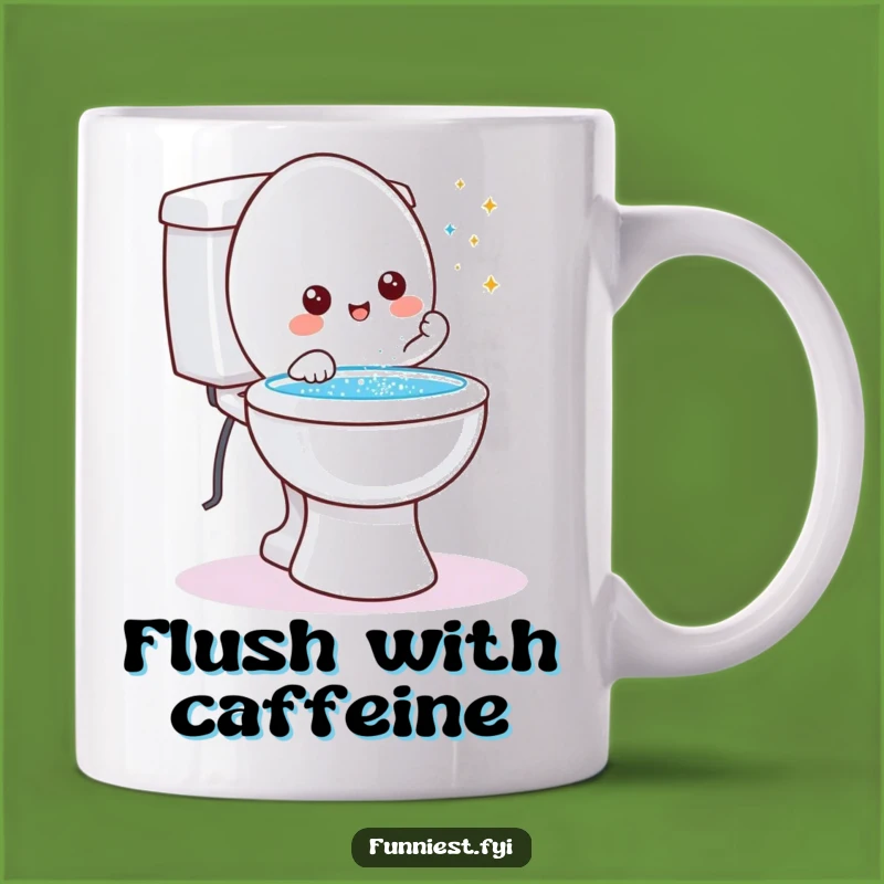 Funny Toilet Wish Mug: Friendly Character Granting Wishes with Glitter, Perfect Gift!