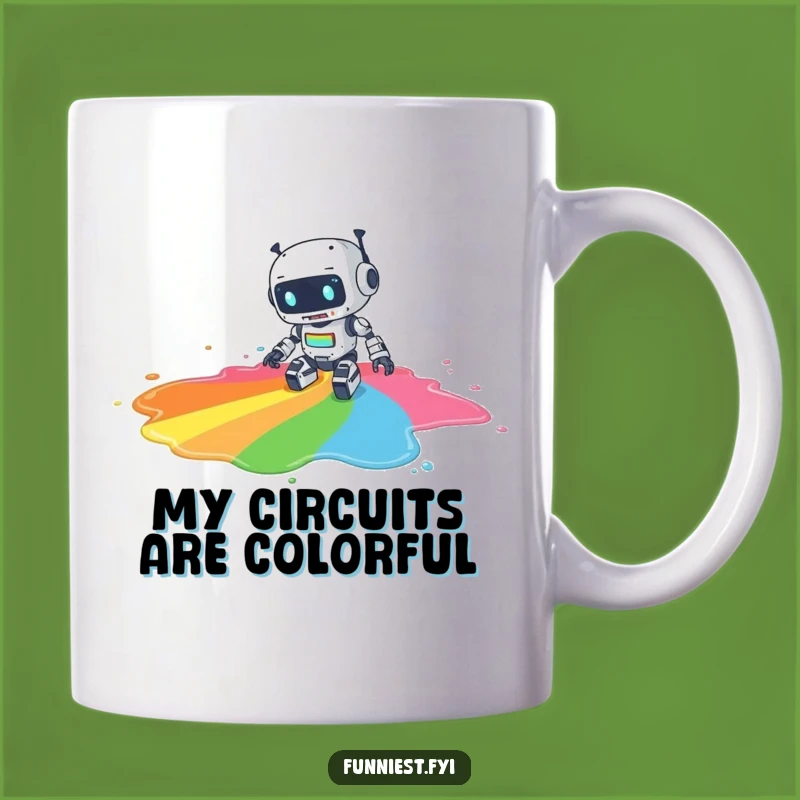 Funny Robot Paint Spill Mug, A Hilarious Gift for Artists and Tech Lovers