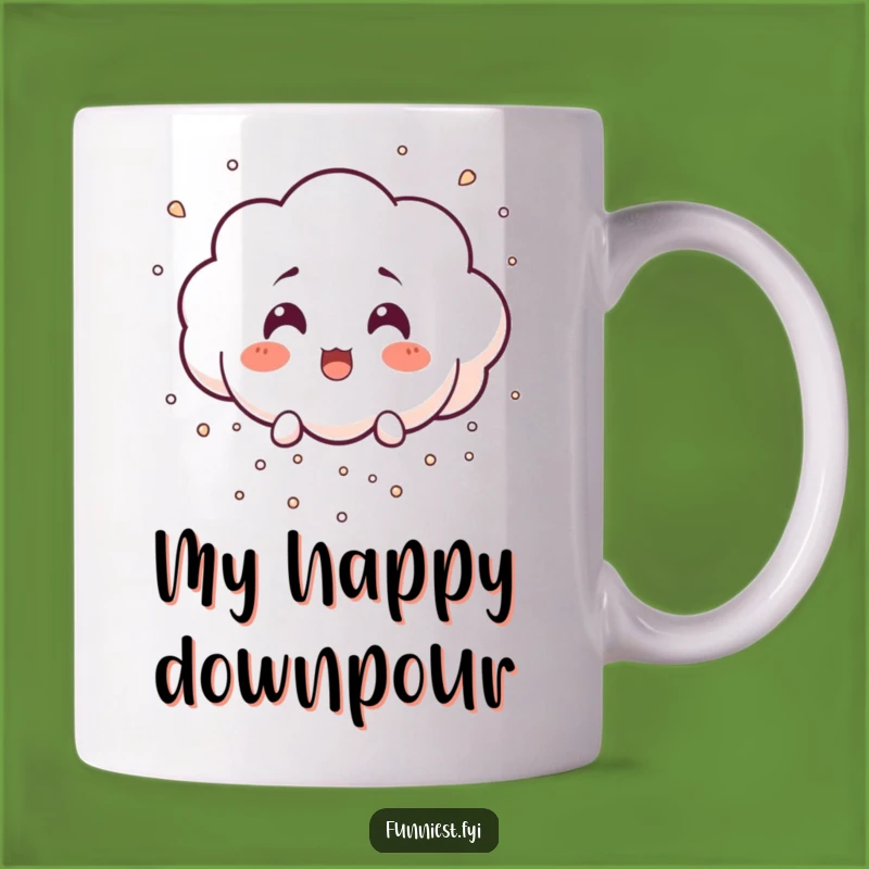 Funny Surprised Cloud Mug: Laughing Rain Character, Perfect Cheerful Gift!