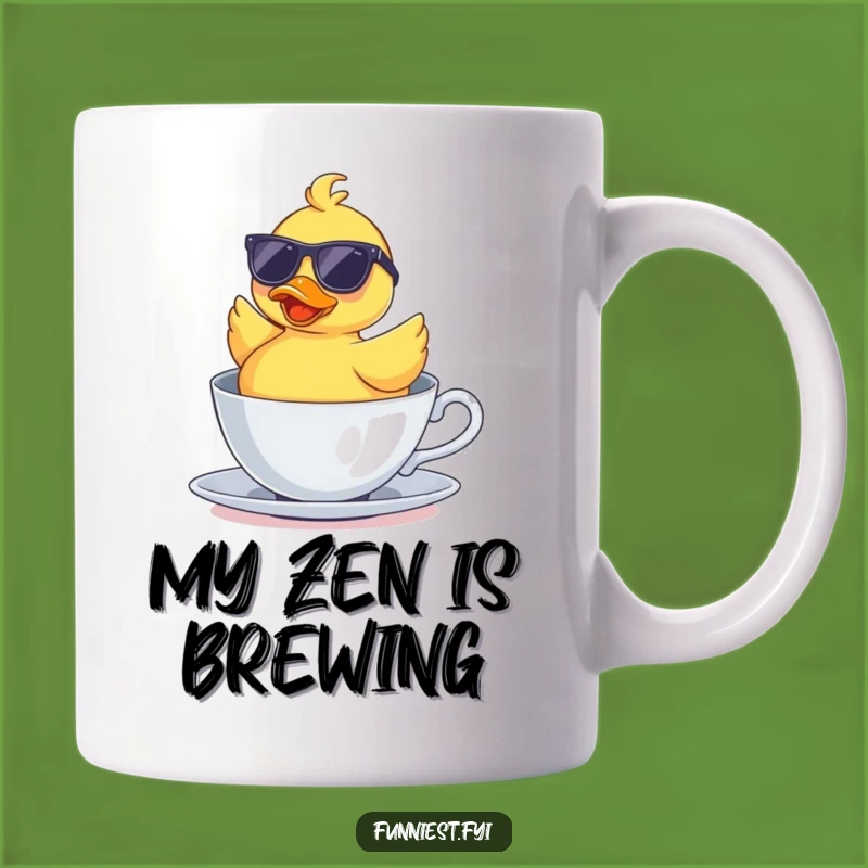 Funny Rubber Duck Upside Down Teacup Mug - Hilarious Relaxed Quack Gift Idea