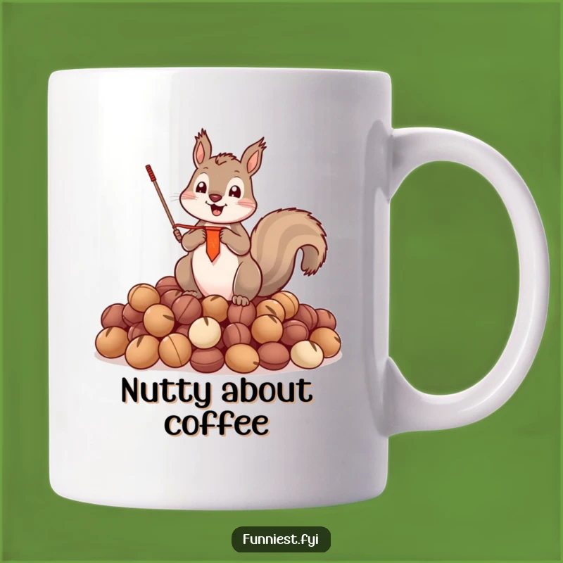 Funny Squirrel Nut Hoarder Mug - Triumphant Banner Squirrel Funny Gift for Collectors
