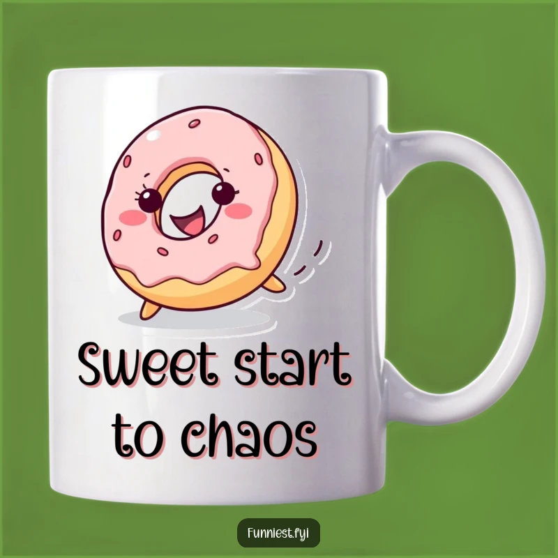 Funny Donut Rolling Mug - Hilarious Sweet Treat Gift for Dessert Lovers