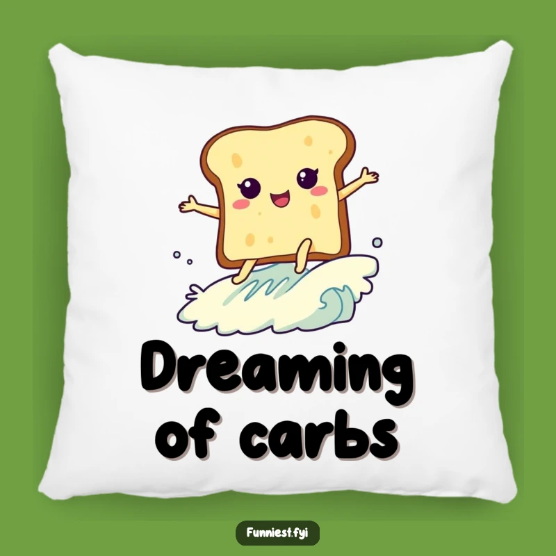 Funny Toast Surfing Butter Pillow - Cozy & Hilarious Breakfast Decor Gift