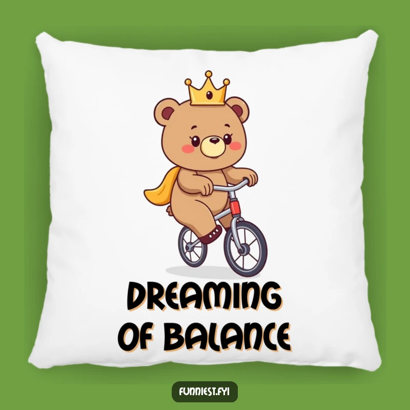 Funny Bear Unicycle Pillow - Cozy Royal Commuter Comfort