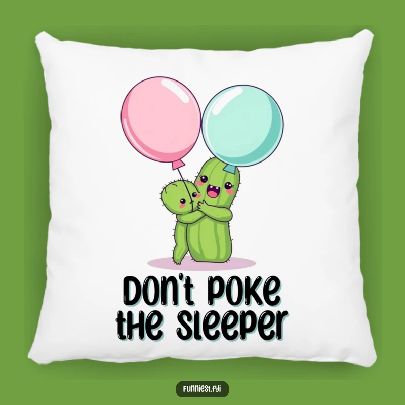 Funny Cactus Hugging Balloon Pillow - Comfy & Hilarious Cactus Decor