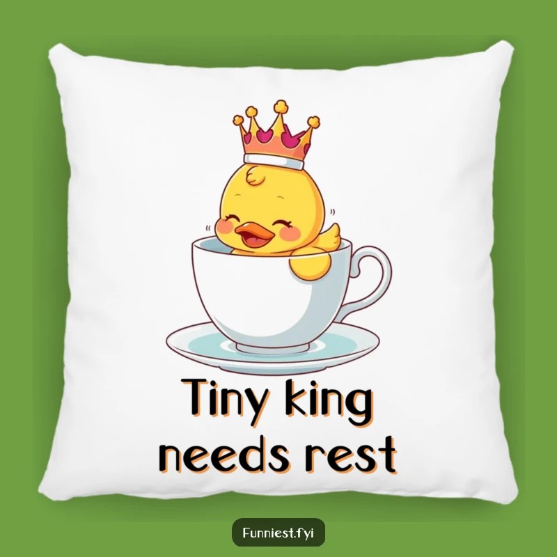 Funny Crowned Ducky Teacup Pillow - Cozy & Hilarious Home Accent