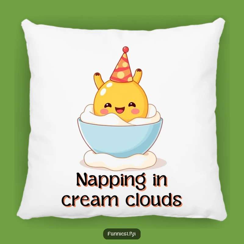 Funny Fruit Pillow: Whipped Cream Dive Cushion - Comfy and Hilarious Home Decor Gift!