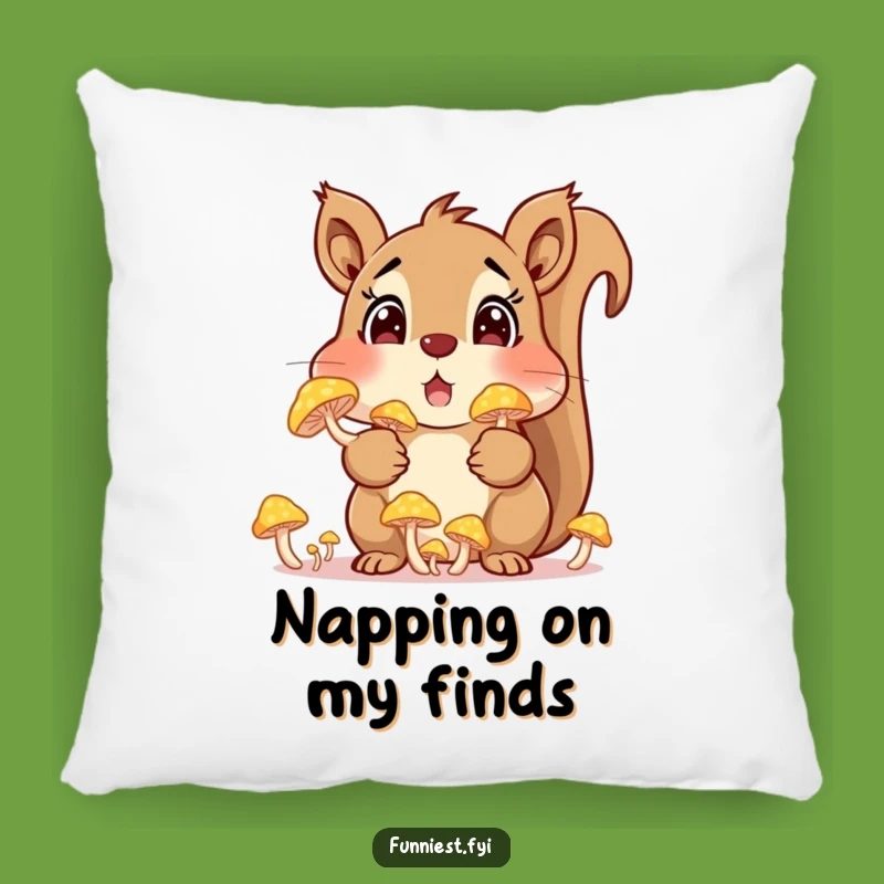 Funny Squirrel Mushroom Pillow - Comfy & Whimsical Forest Cushion