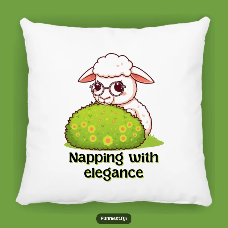 Funny Smug Sheep Monocle Pillow - Cozy Posh Accent
