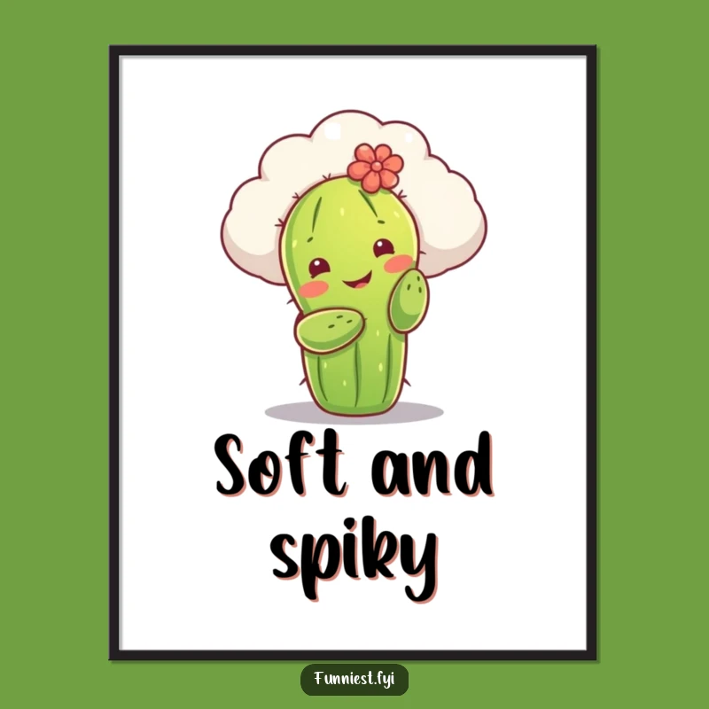 Funny Cactus Cloud Hug Digital Print: Instant Whimsy for Your Walls
