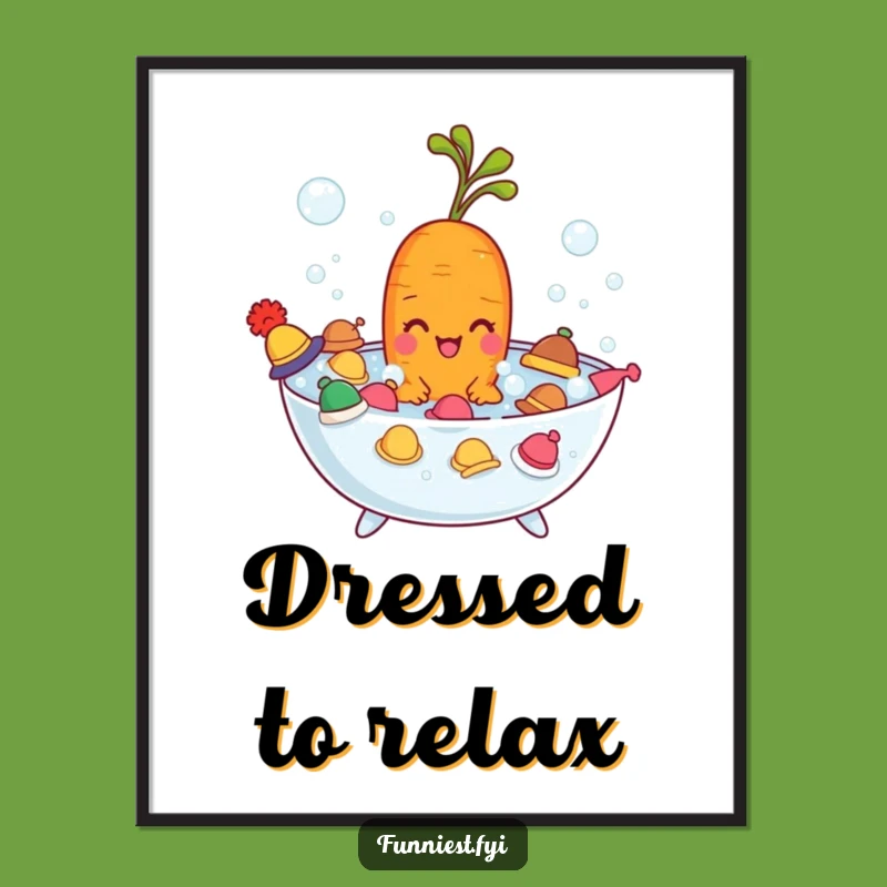 Funny Carrot Bubble Bath Digital Print: Instant Whimsy, Perfect Funny Gift