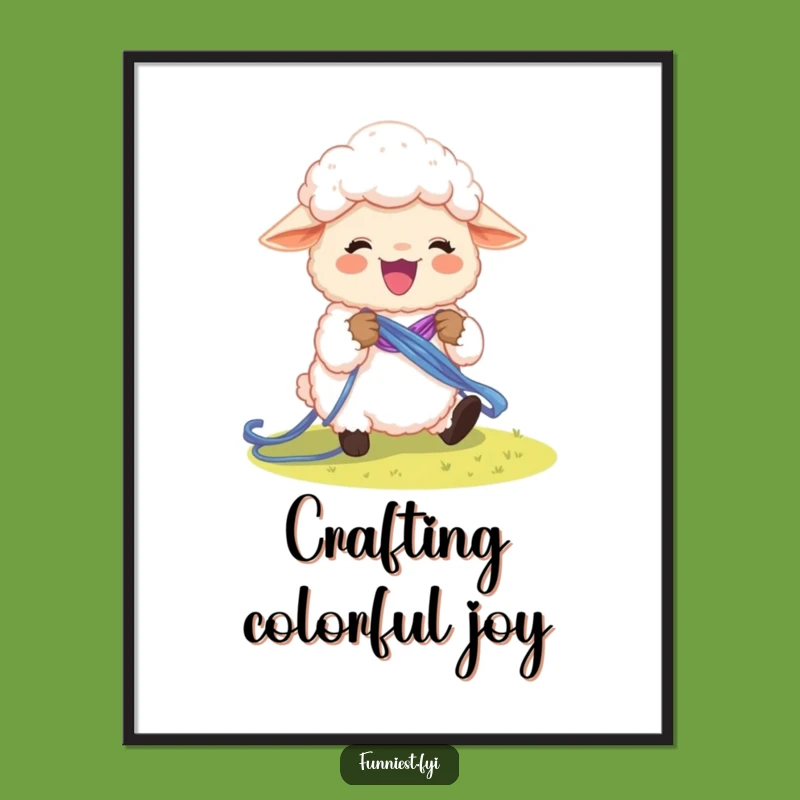 Funny Sheep Rainbow Knit Digital Print: Whimsical Instant Download Art