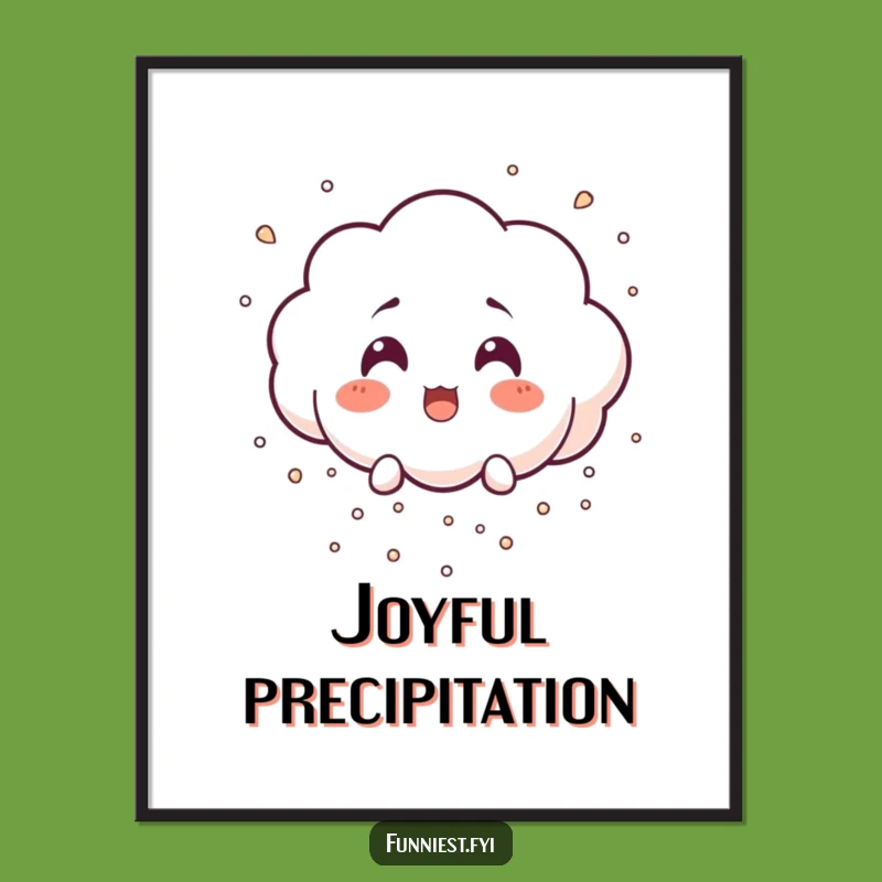 Funny Surprised Cloud Digital Art: Laughing Rain Decor, Instant Download Gift!