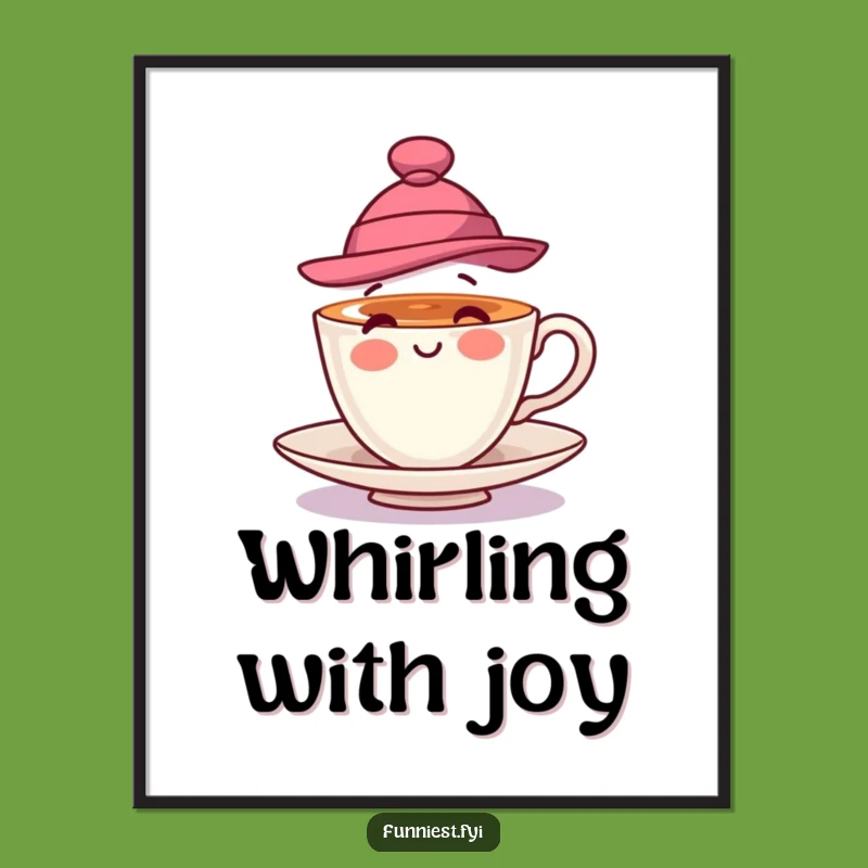 Funny Teacup Hat Digital Art: Playful Spin for Instant Decor