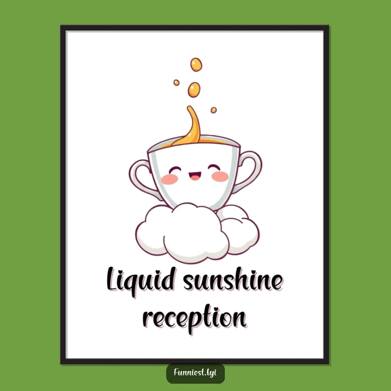 Funny Teacup Cloud Digital Print: Whimsical Instant Download Art