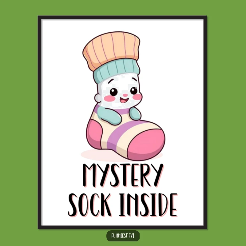 Funny Giggling Sock Digital Art: Instant Joy with Playful Sock Character Art