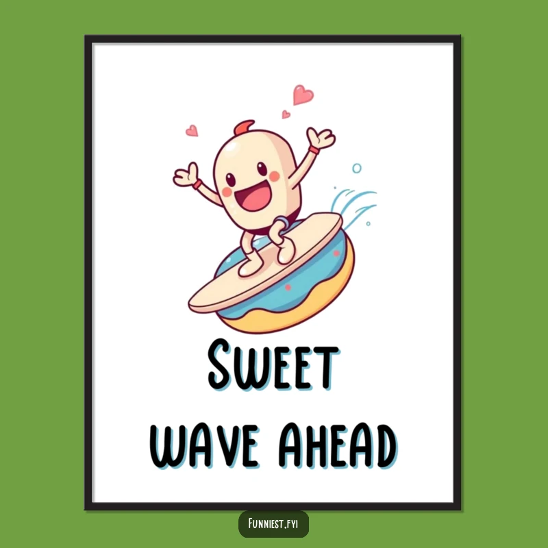 Funny Coffee Donut Surf Digital Art - Instant Joyful Decor