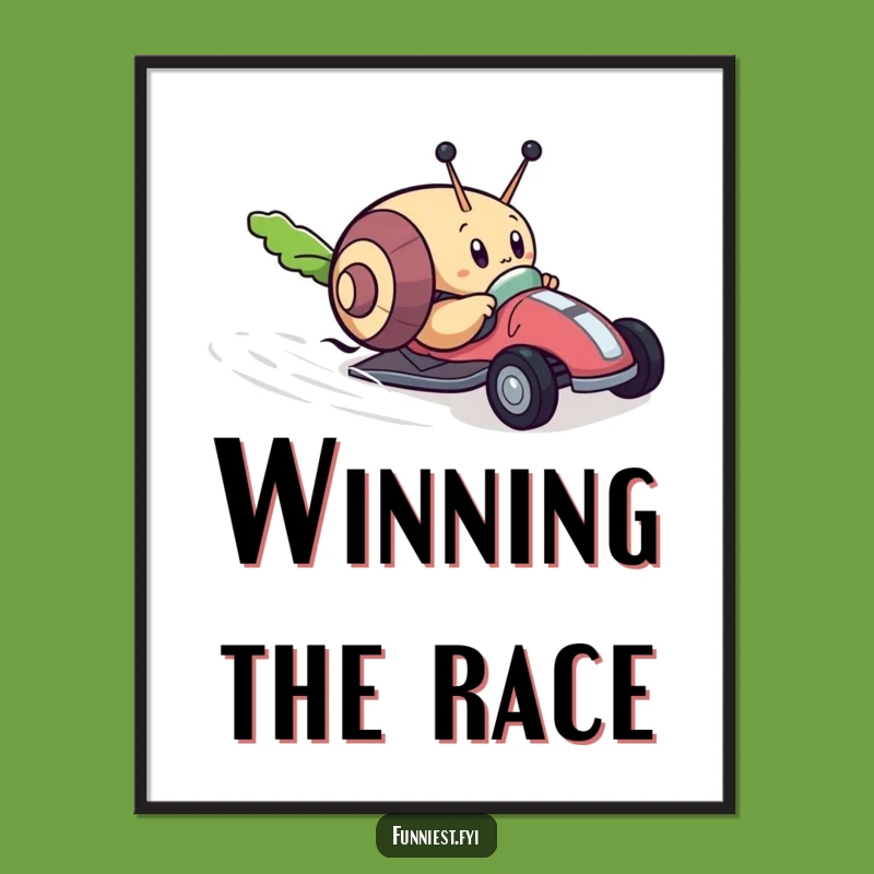 Funny Snail Race Digital Art, Hilarious Printable for Motivated Spaces