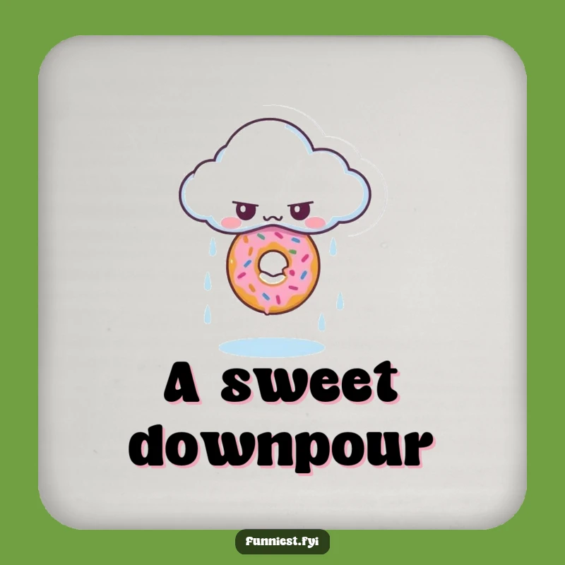Funny Cloud Donut Drink Coaster - Protect Surfaces with Sweet Whimsy