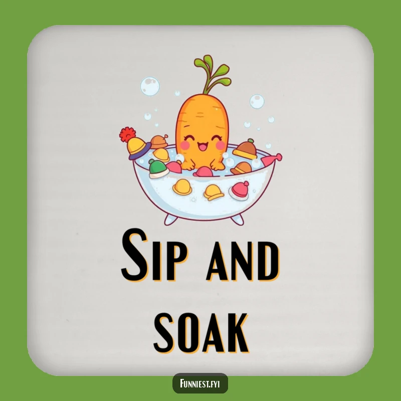 Funny Carrot Bubble Bath Coaster Set: Protect Surfaces, Charming Funny Gift